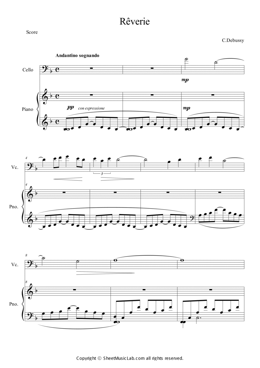 Reverie Piano scores gallery preview page 1