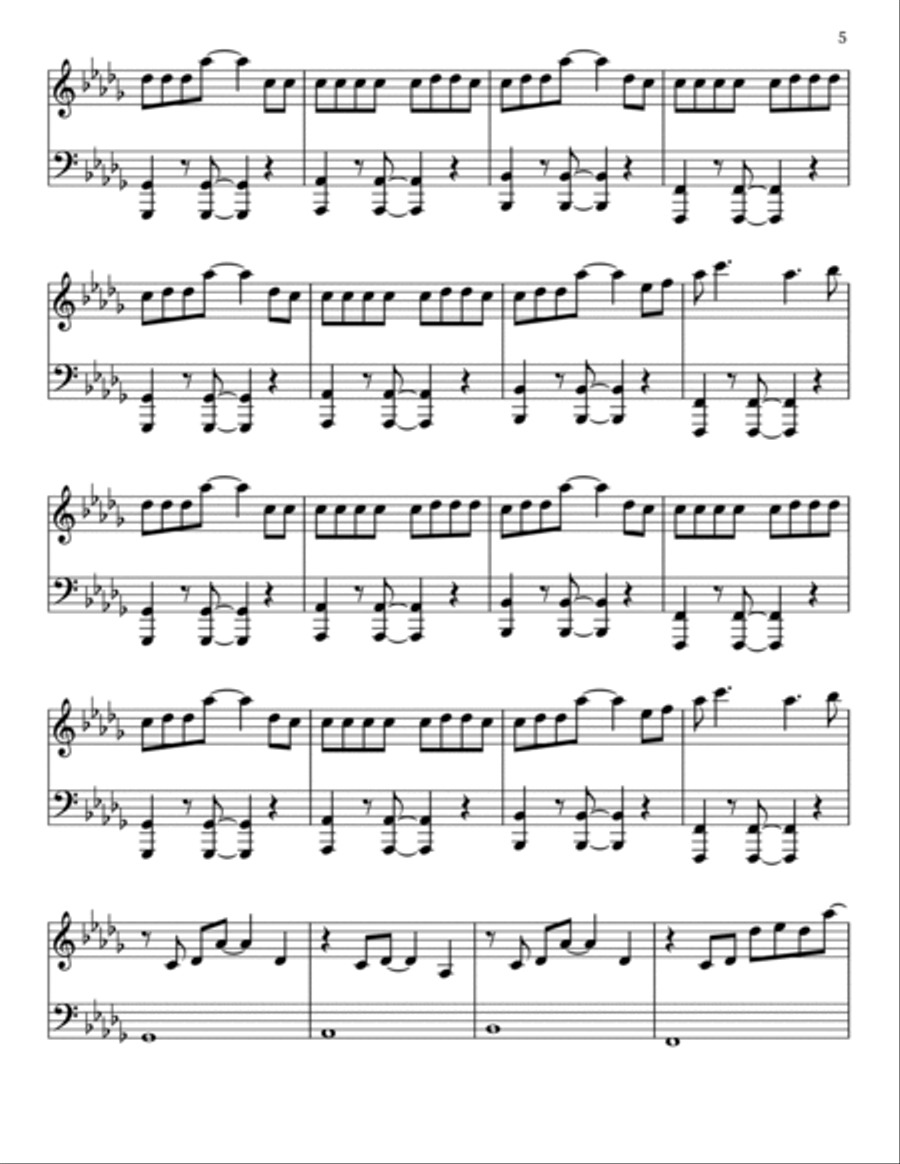 Stay Piano Solo scores gallery preview page 5