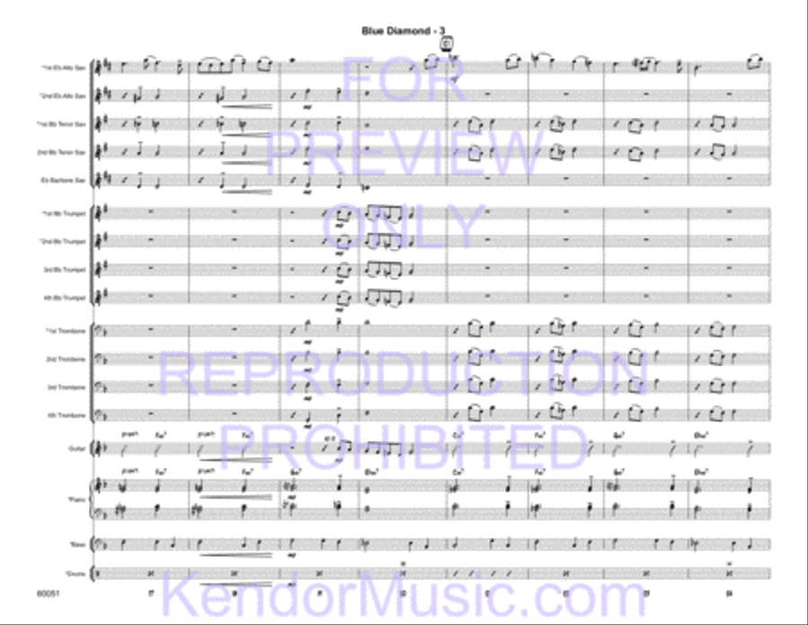 Blue Diamond (Full Score) Jazz Ensemble scores gallery preview page 5