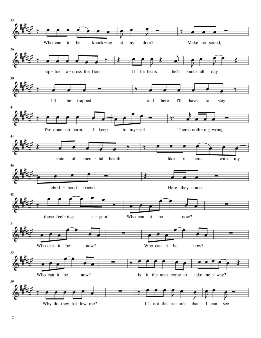 Who Can It Be Now? Tenor Saxophone scores gallery preview page 2