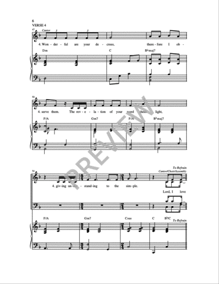 Lord I Love Your Commands: Psalm 119 4-Part scores gallery preview page 6