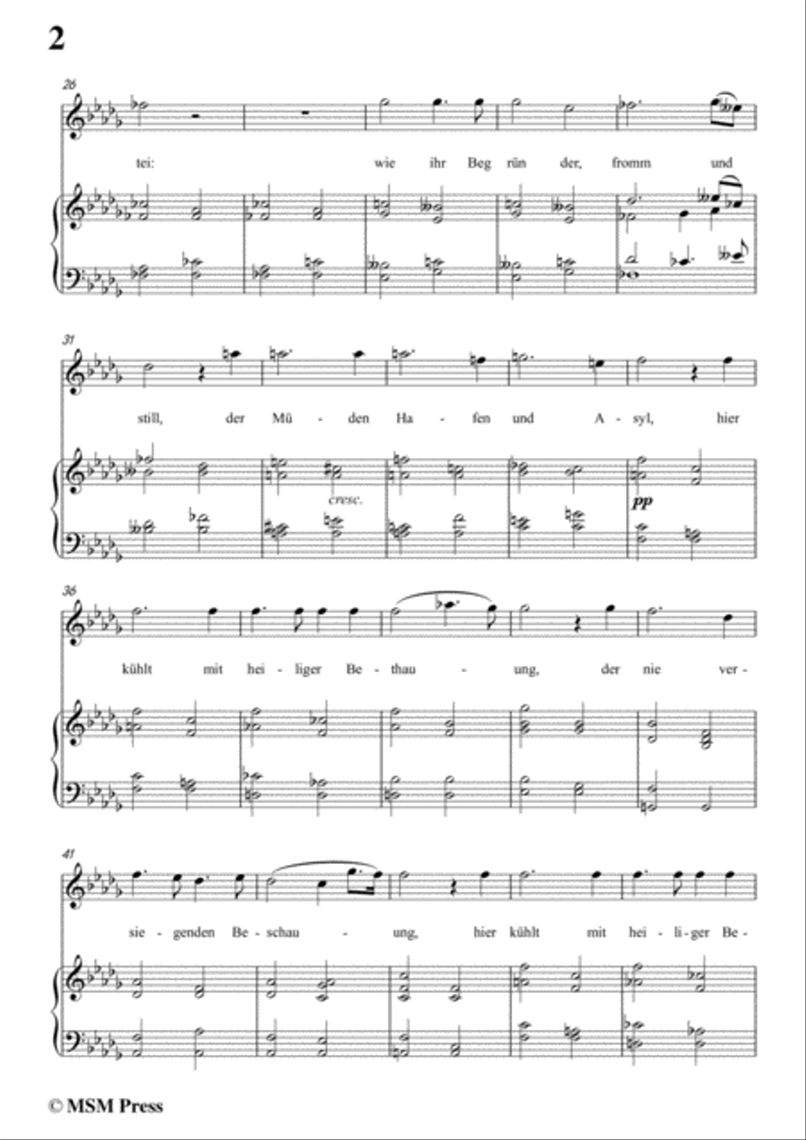 Schubert-Die Einsamkeit,in D flat Major,for Voice&Piano Voice scores gallery preview page 4