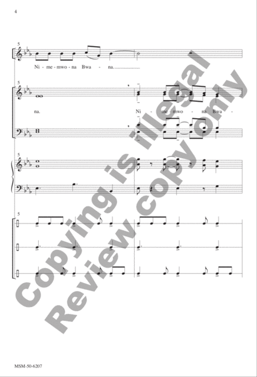 The Lord Is Beautiful (Nimemwona Bwana) 4-Part scores gallery preview page 4