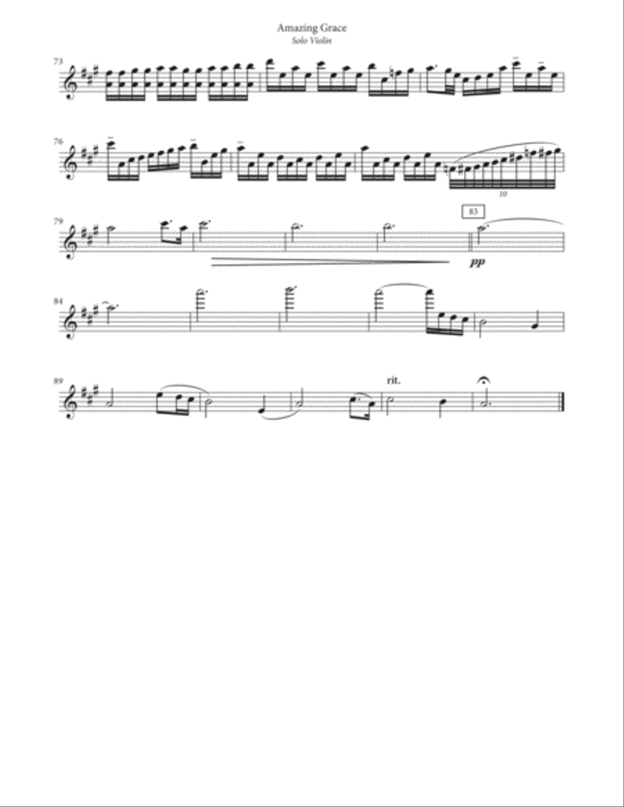 Amazing Grace - Violin and Piano Duet Violin Solo scores gallery preview page 5