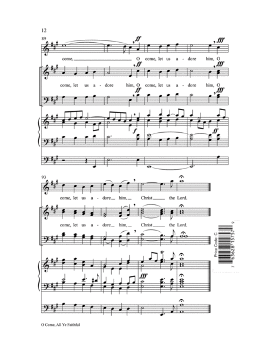 O Come, All Ye Faithful Choir scores gallery preview page 12
