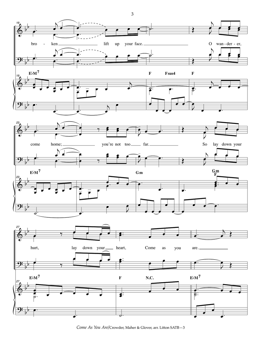 Come As You Are 4-Part scores gallery preview page 3