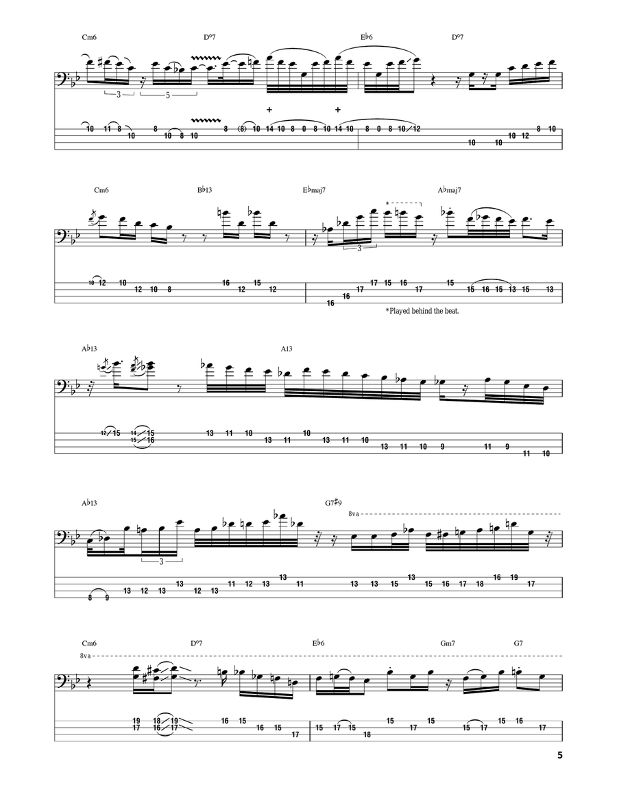 Lonnie's Lament Bass Guitar Tablature scores gallery preview page 5