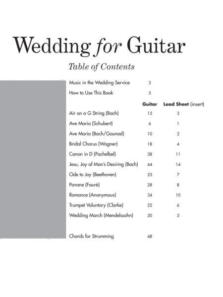 Wedding for Guitar - in Tab