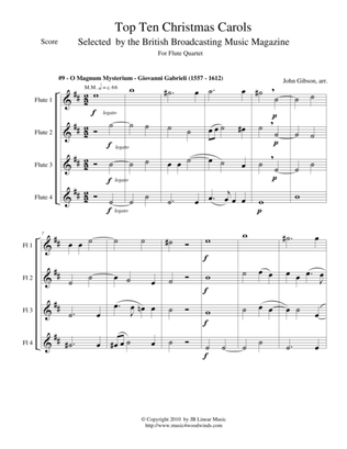 Book cover for O Magnum Mysterium - Gabrieli - for flute quartet