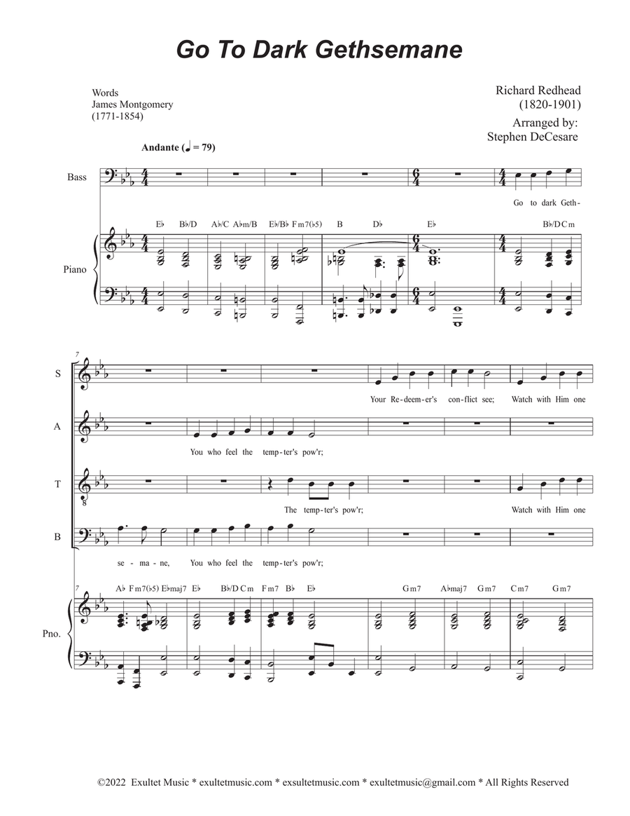Book cover for Go To Dark Gethsemane (SATB)