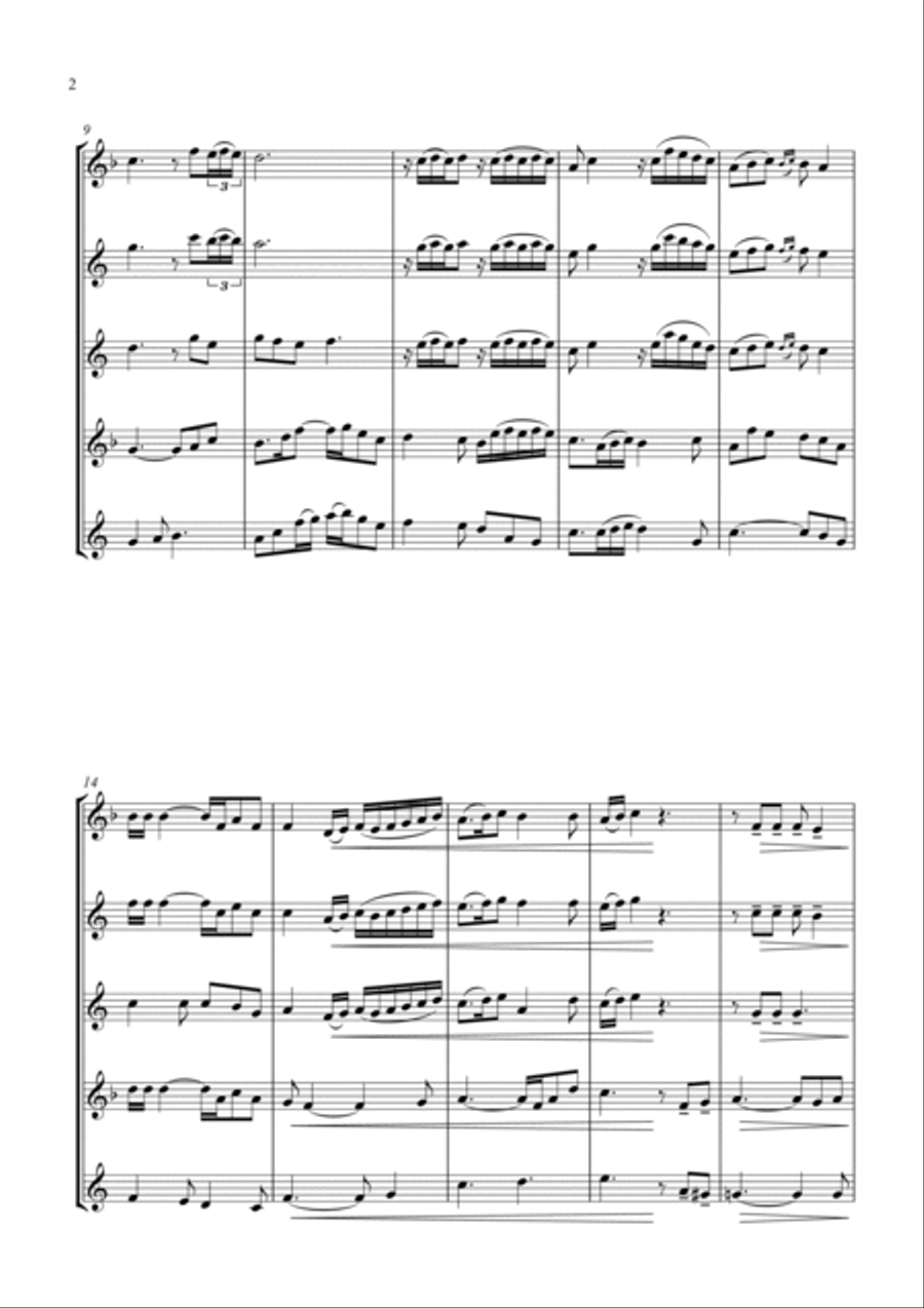 Shenandoah - for Saxophone Quartet Saxophone Quartet scores gallery preview page 5