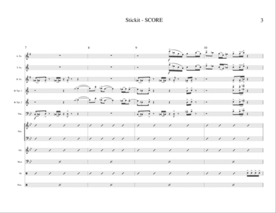 Stickit (Jazz Band) Jazz Ensemble scores gallery preview page 4