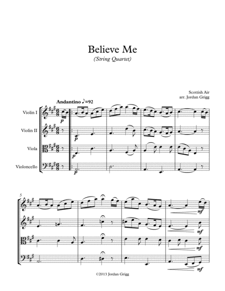 Believe Me (String Quartet) image number null