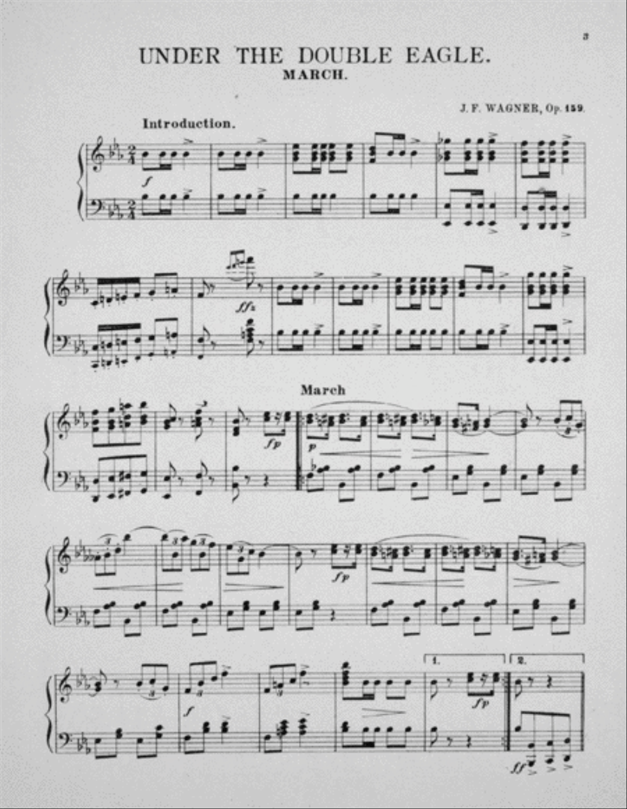 Under the Double Eagle. March Piano Solo scores gallery preview page 2