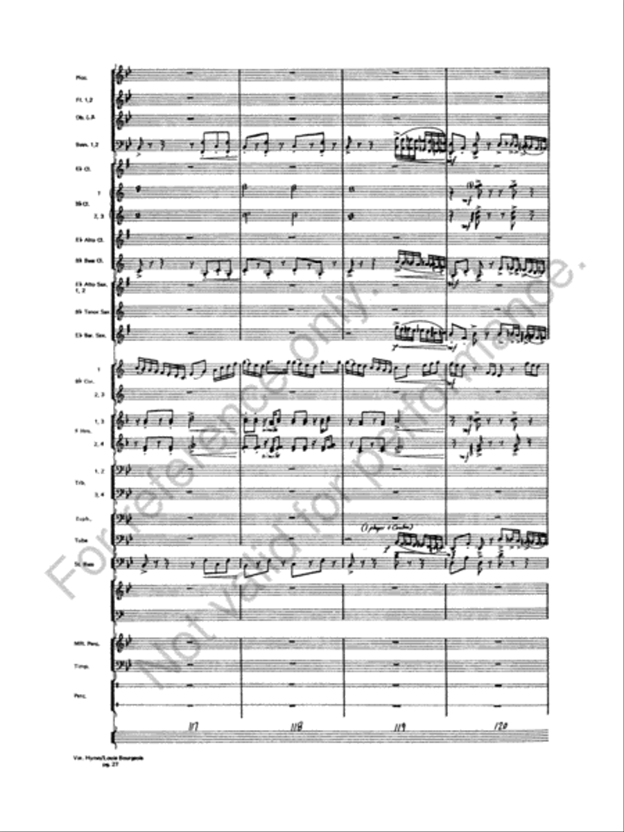 Variations On A Hymn By Louis Bourgeois Concert Band scores gallery preview page 28