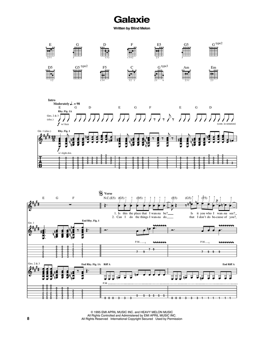 Galaxie Acoustic Guitar scores gallery preview page 1