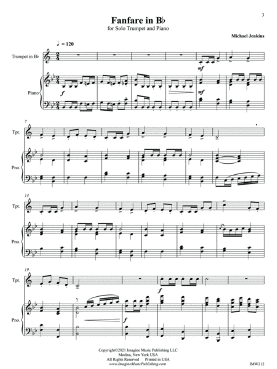 Fanfare in Bb Trumpet Solo scores gallery preview page 3