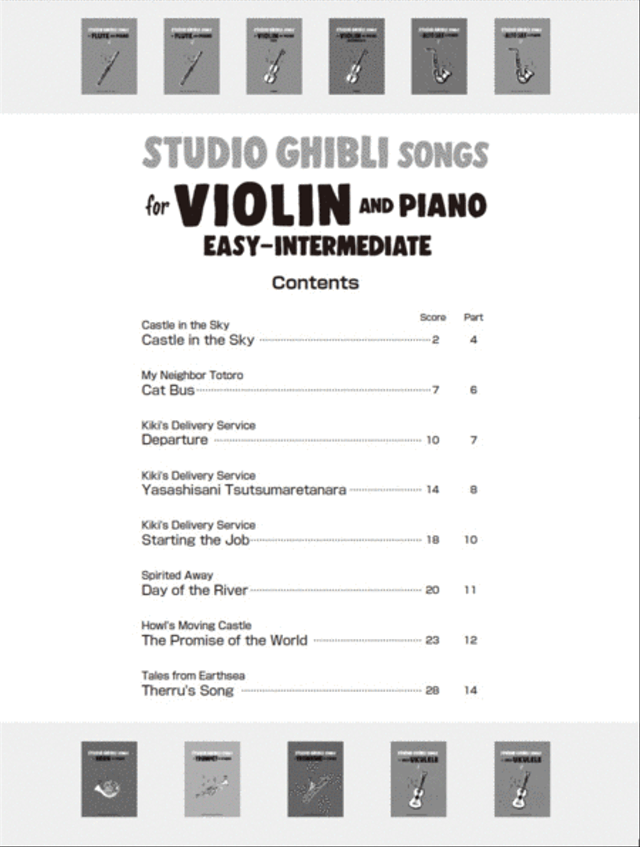 Studio Ghibli Songs for Easy-Intermediate Violin and Piano/English Version