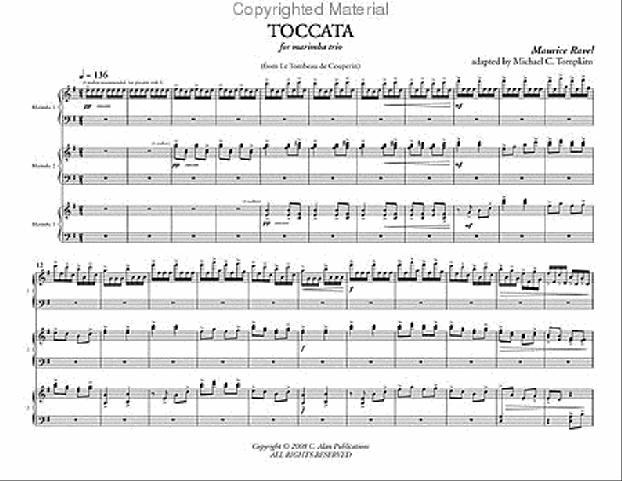 Toccata from 'Le Tombeau de Couperin' Percussion Ensemble scores gallery preview page 2