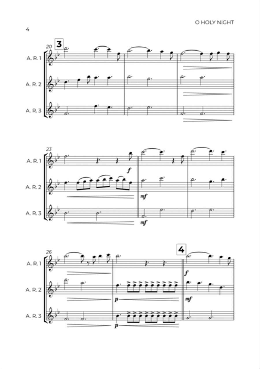 O Holy Night Alto Recorder scores gallery preview page 4