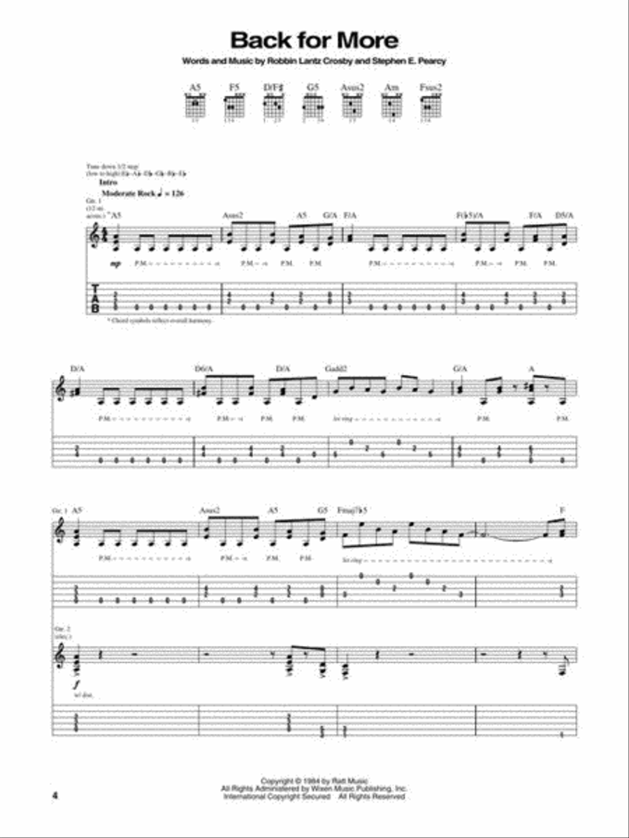 Best of Ratt Electric Guitar scores gallery preview page 4