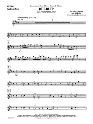 Bli-Blip (from Jump for Joy): E-flat Baritone Saxophone