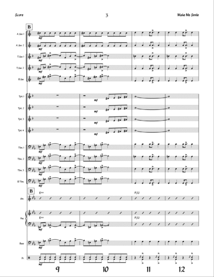 Make Me Smile Make Me Smile Jazz Ensemble scores gallery preview page 3