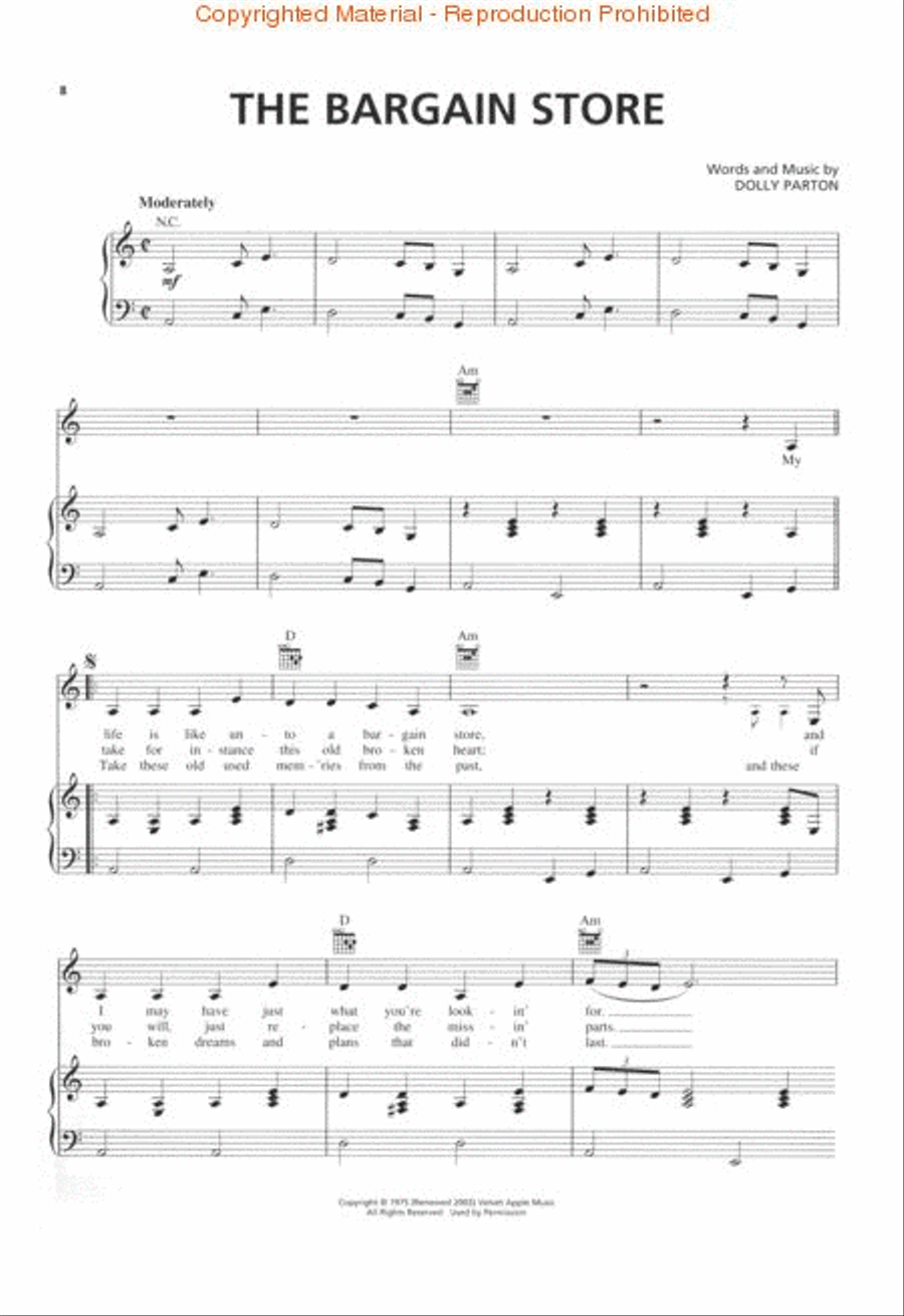 Dolly Parton – Greatest Hits Piano, Vocal, Guitar scores gallery preview page 2