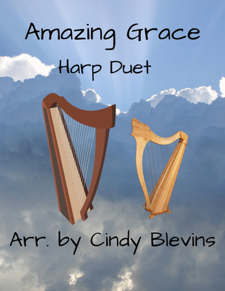 Book cover for Amazing Grace, for Harp Duet