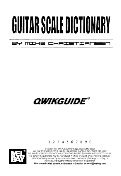 Guitar Scale Dictionary Qwikguide