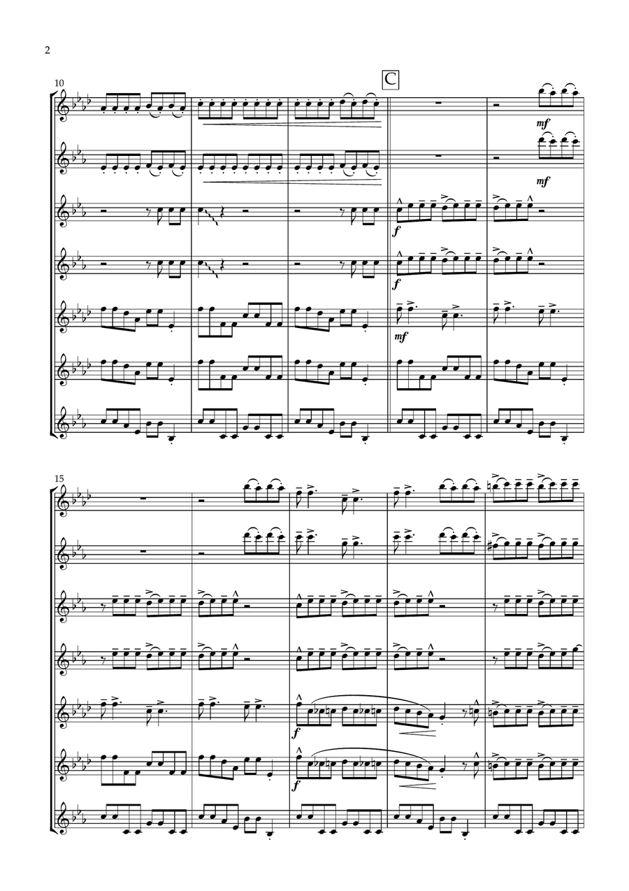 Poker Face Woodwind Ensemble scores gallery preview page 2