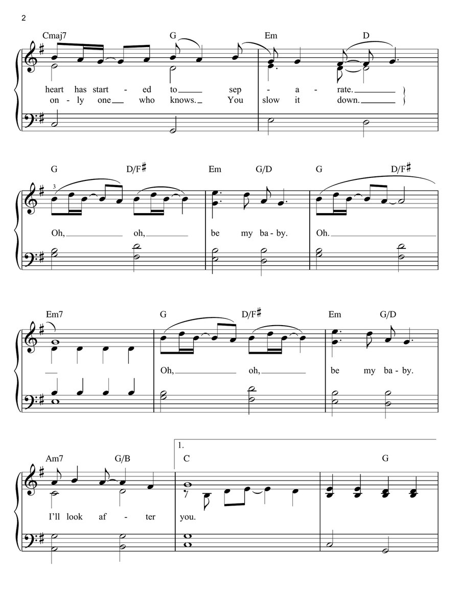 Look After You Easy Piano scores gallery preview page 2