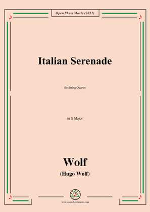 Book cover for Wolf-Italian Serenade,in G Major,IHW 14,for String Quartet