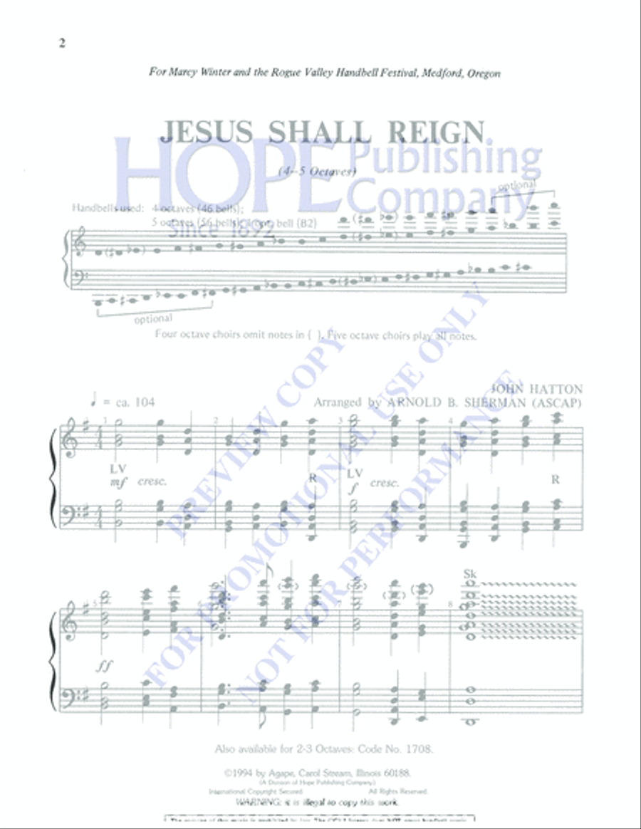 Jesus Shall Reign 5-Octaves scores gallery preview page 2