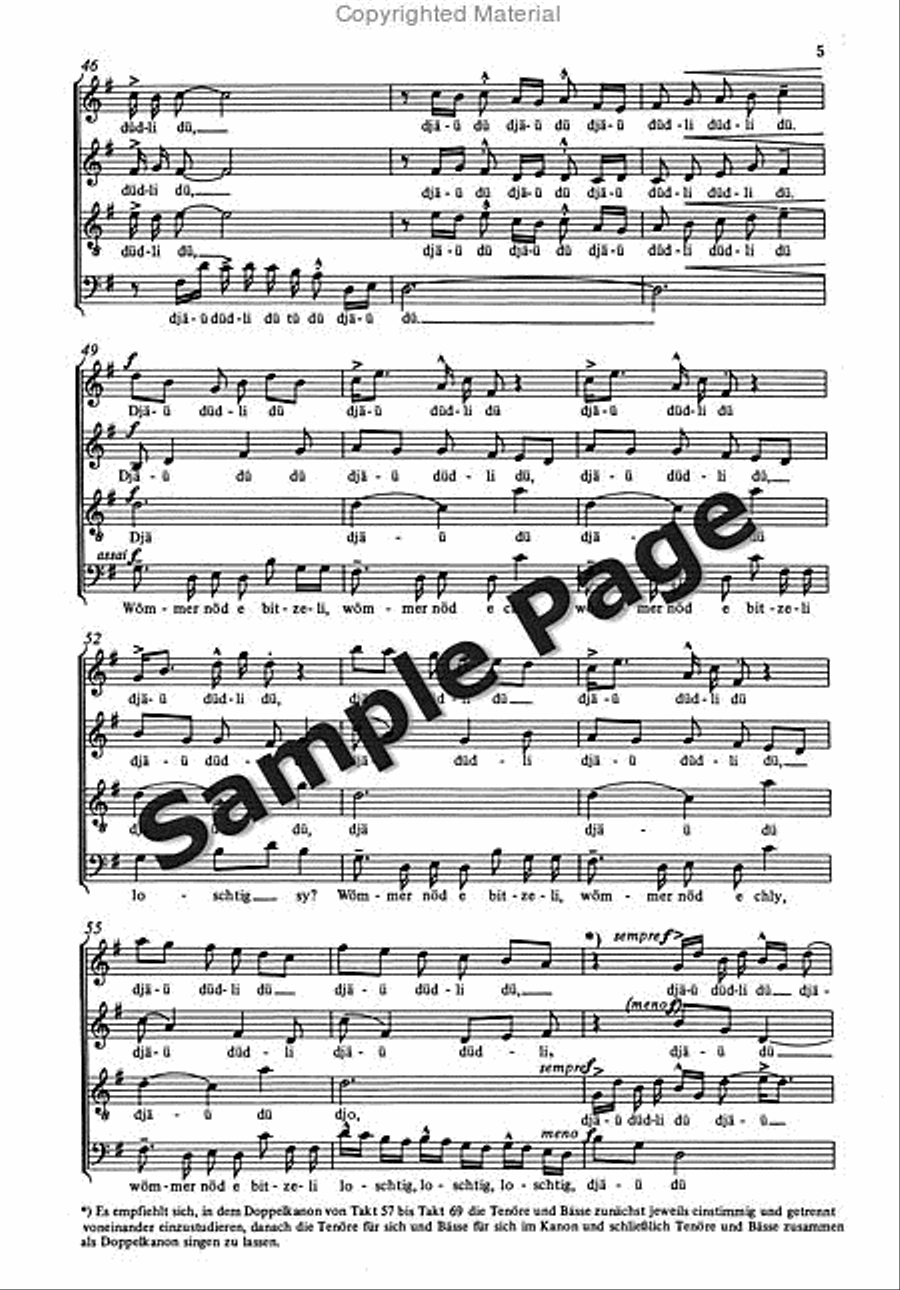 Jodler Satb Jodler Satb 4-Part scores gallery preview page 6