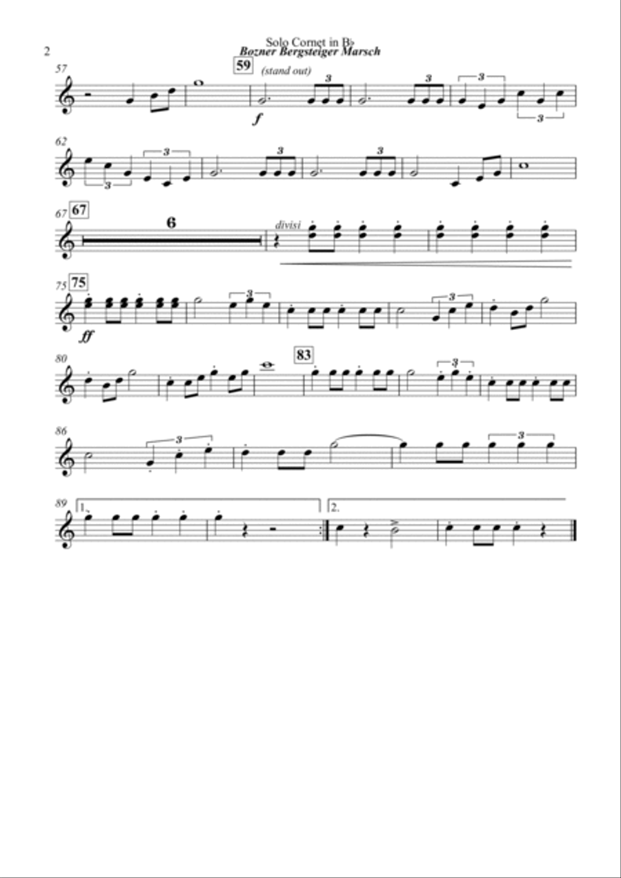Bozner Bergsteigerlied Brass Band scores gallery preview page 2