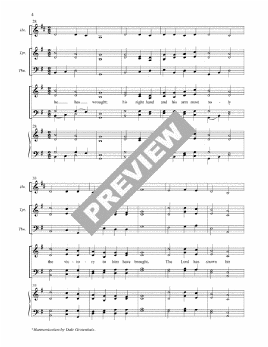Sing, Sing a New Song to the Lord - Full Score and parts 4-Part scores gallery preview page 4