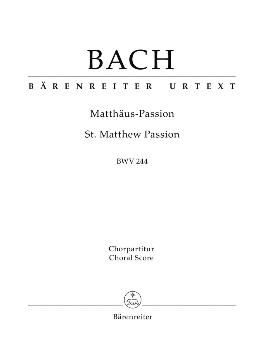 St. Matthew Passion, BWV 244 4-Part scores gallery preview page 1