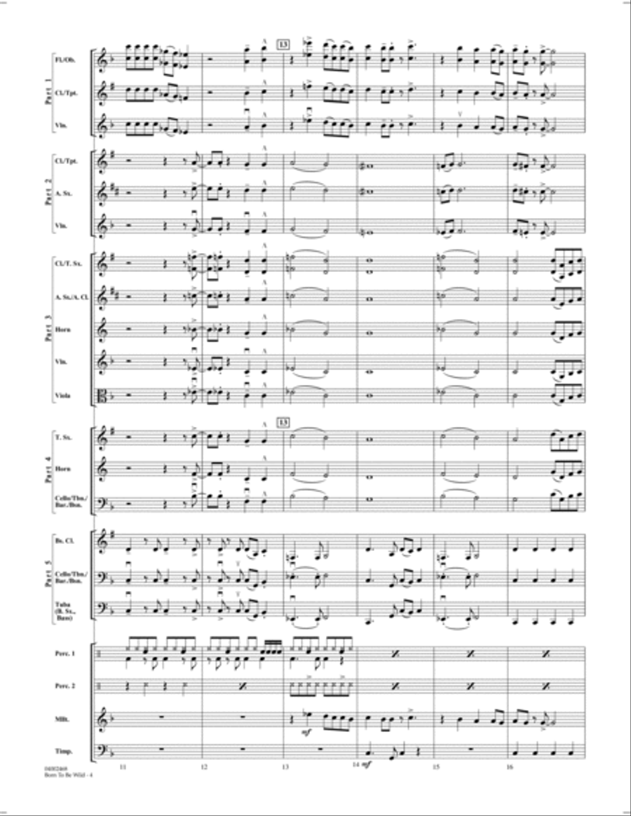 Born to Be Wild - Conductor Score (Full Score) Concert Band scores gallery preview page 4