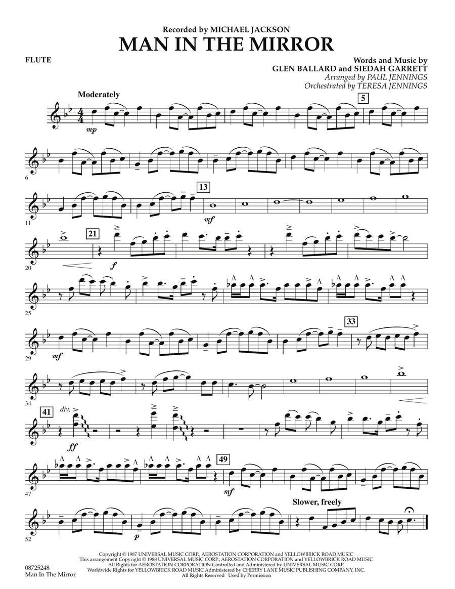 Man In The Mirror - Flute Concert Band scores gallery preview page 1