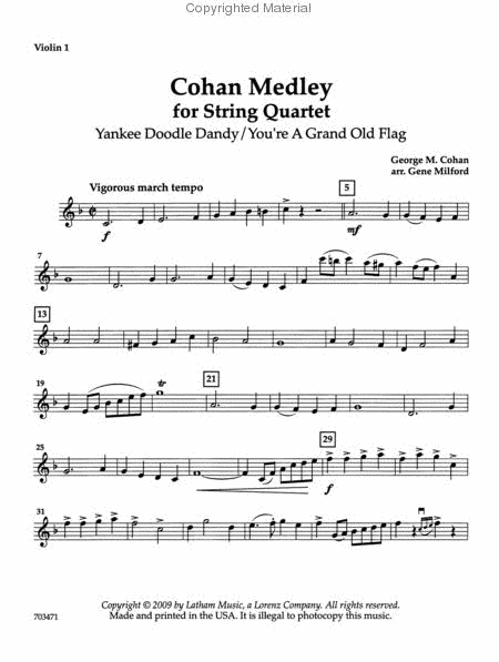 Cohan Medley for String Quartet image number null