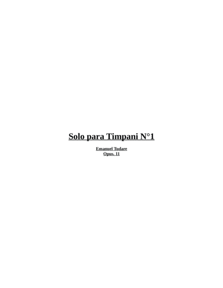 Solo for Timpani N° 1