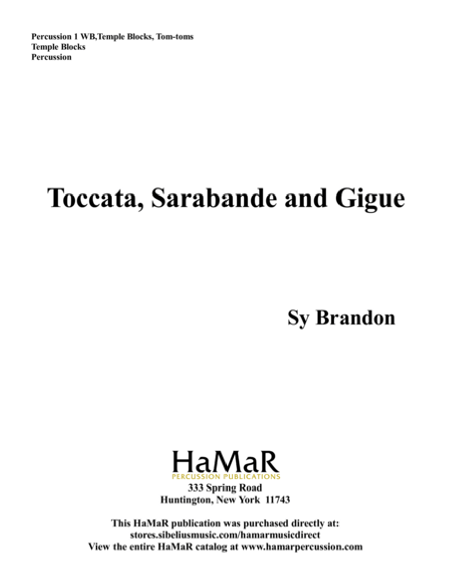 Toccata, Sarabande and Gigue Glockenspiel scores gallery preview page 1
