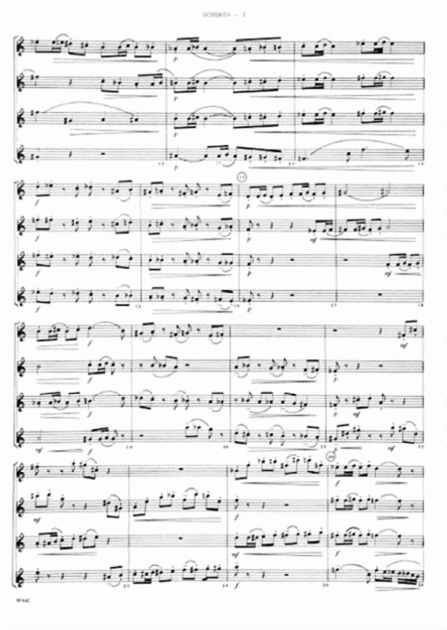 Scherzo For Saxophone Quartet Saxophone Quartet scores gallery preview page 3