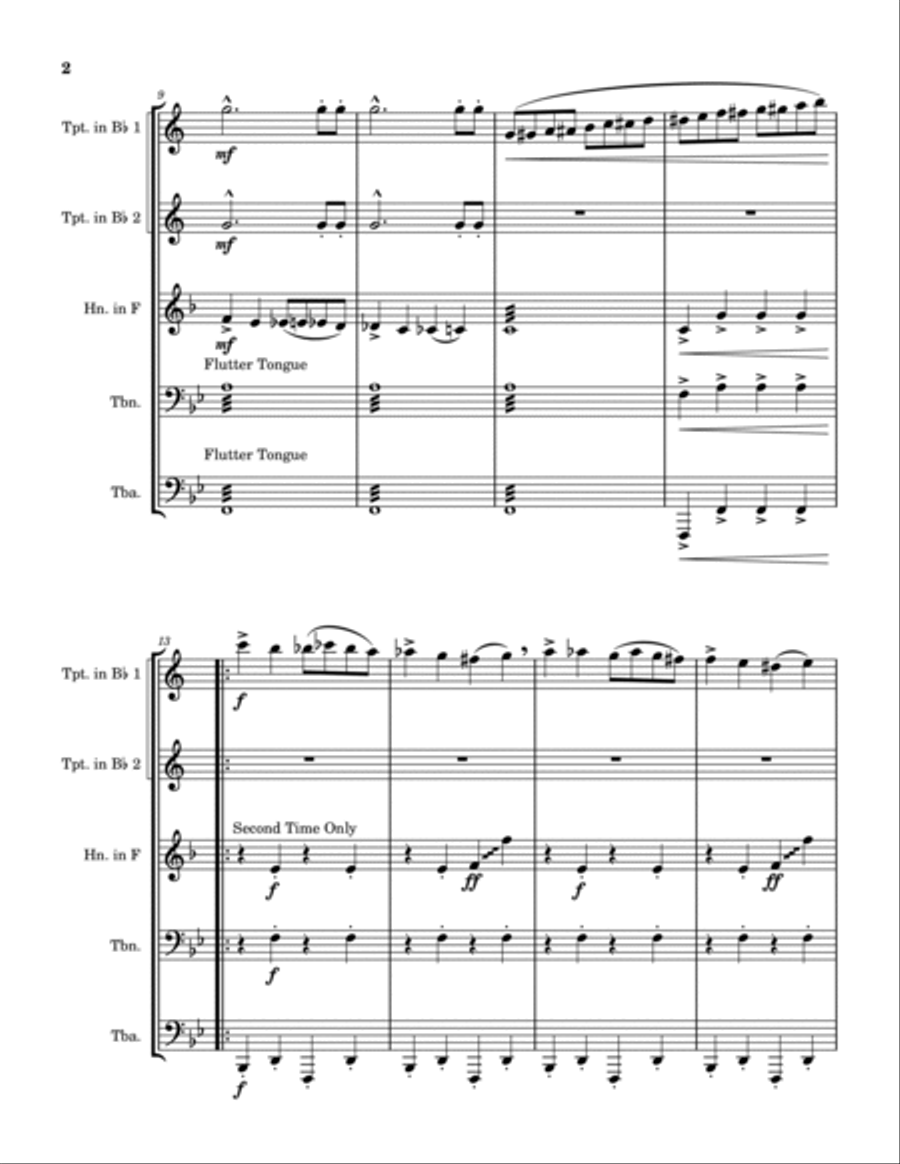 Entry of the Gladiators Brass Quintet scores gallery preview page 2