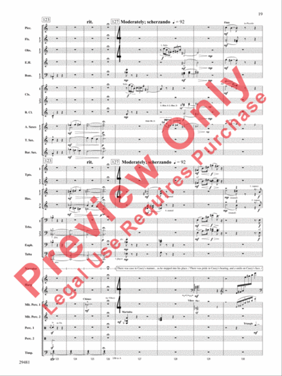 Casey at the Bat Concert Band scores gallery preview page 20