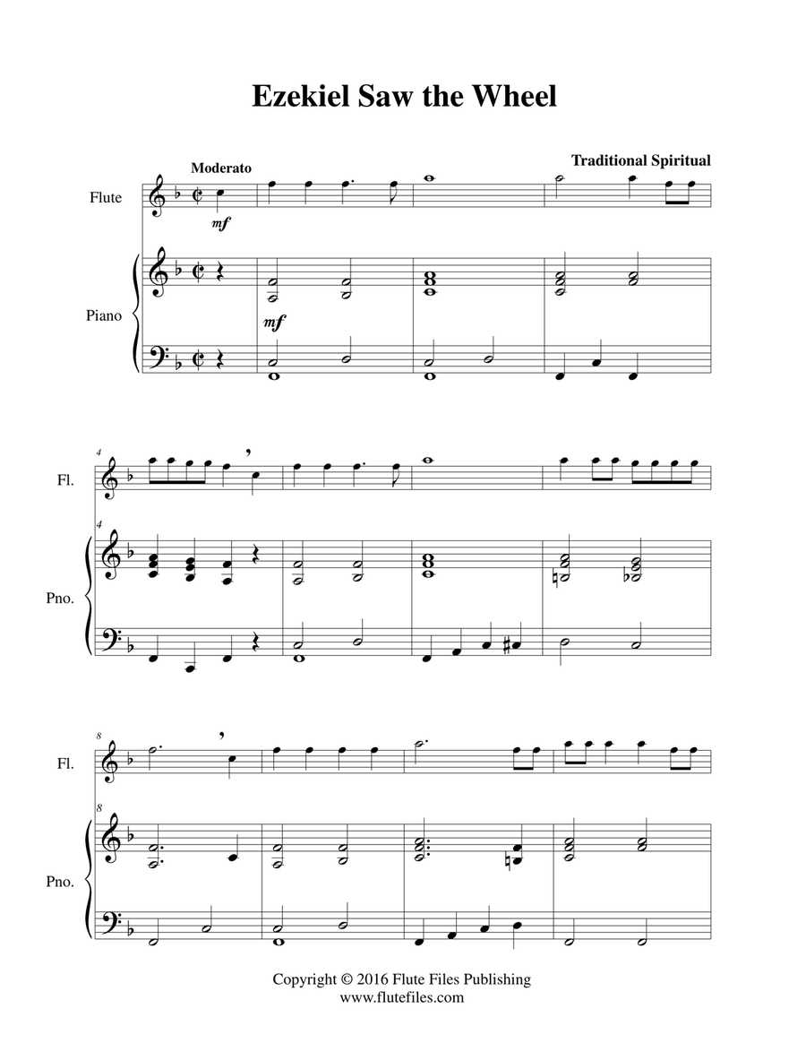 Ezekiel Saw the Wheel - Flute Solo Chamber Music scores gallery preview page 3