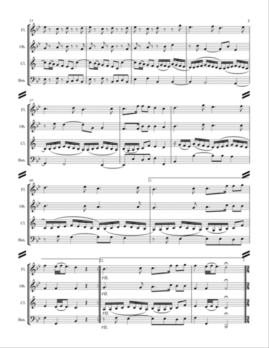 Marcello - Sonata in F Major (for Woodwind Quartet) Woodwind Quartet scores gallery preview page 6