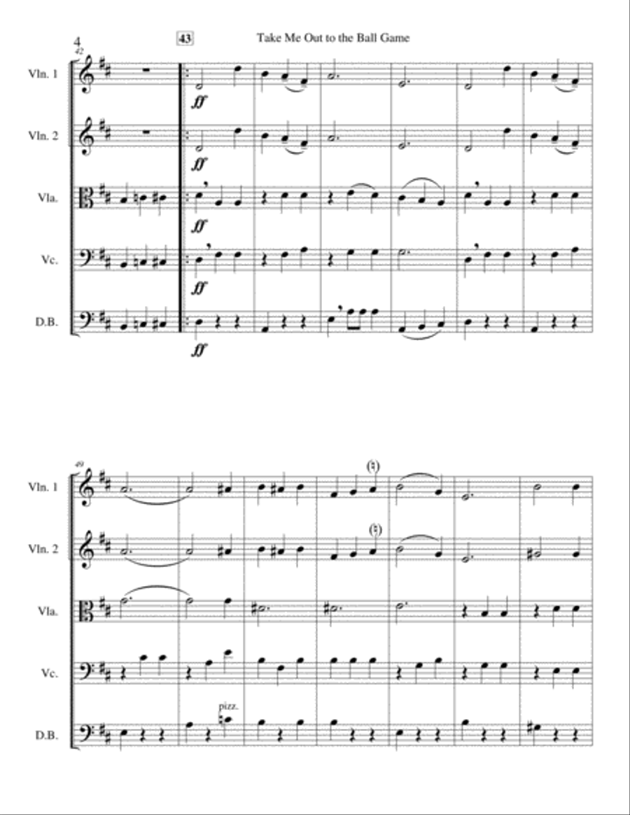 Take Me Out to the Ball Game for String Orchestra String Orchestra scores gallery preview page 5