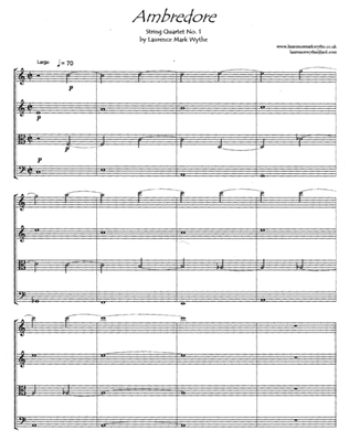 Book cover for AMBREDORE (String Quartet No.1)